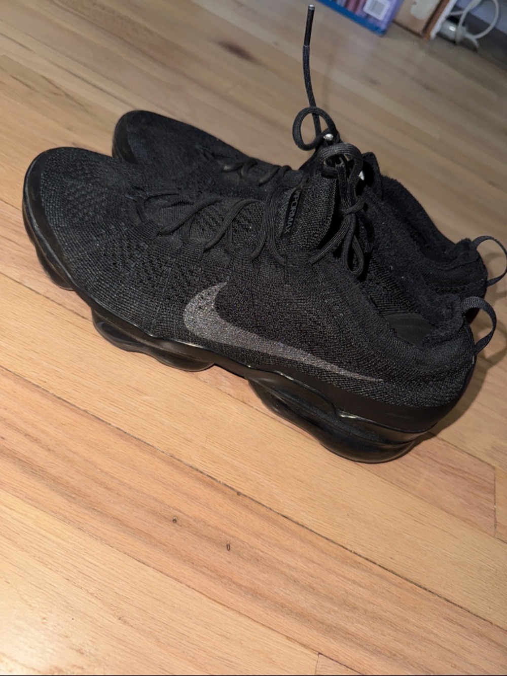 Nike Black Flyknit VaporMax with Silver Swoosh